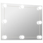 vidaXL Wandspiegel ohne Rahmen mit LED-Beleuchtung Rechteckig Glas
