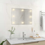 vidaXL Wandspiegel ohne Rahmen mit LED-Beleuchtung Rechteckig Glas