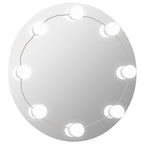 vidaXL Wandspiegel ohne Rahmen mit LED-Beleuchtung Rund Glas