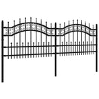 vidaXL Gartenzaun KAMPEN mit Speerspitze Schwarz 240 x 75 cm Stahl