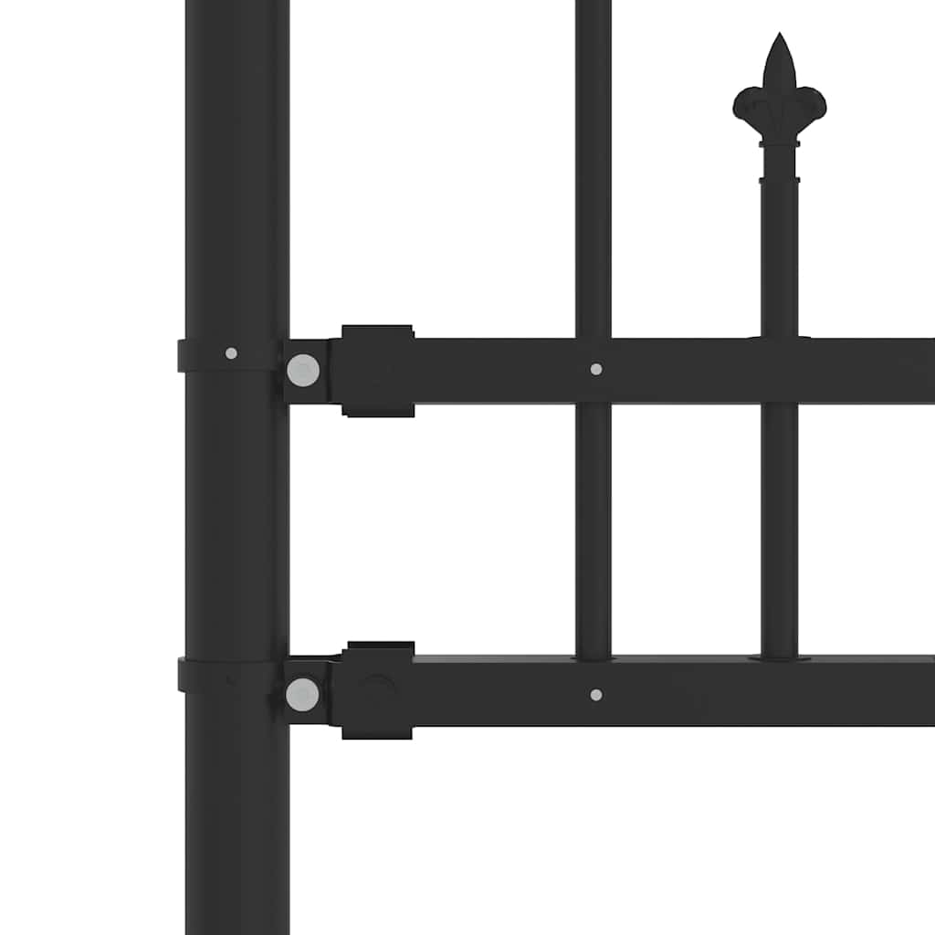 vidaXL Gartenzaun KAMPEN mit Speerspitze Schwarz 240 x 75 cm Stahl