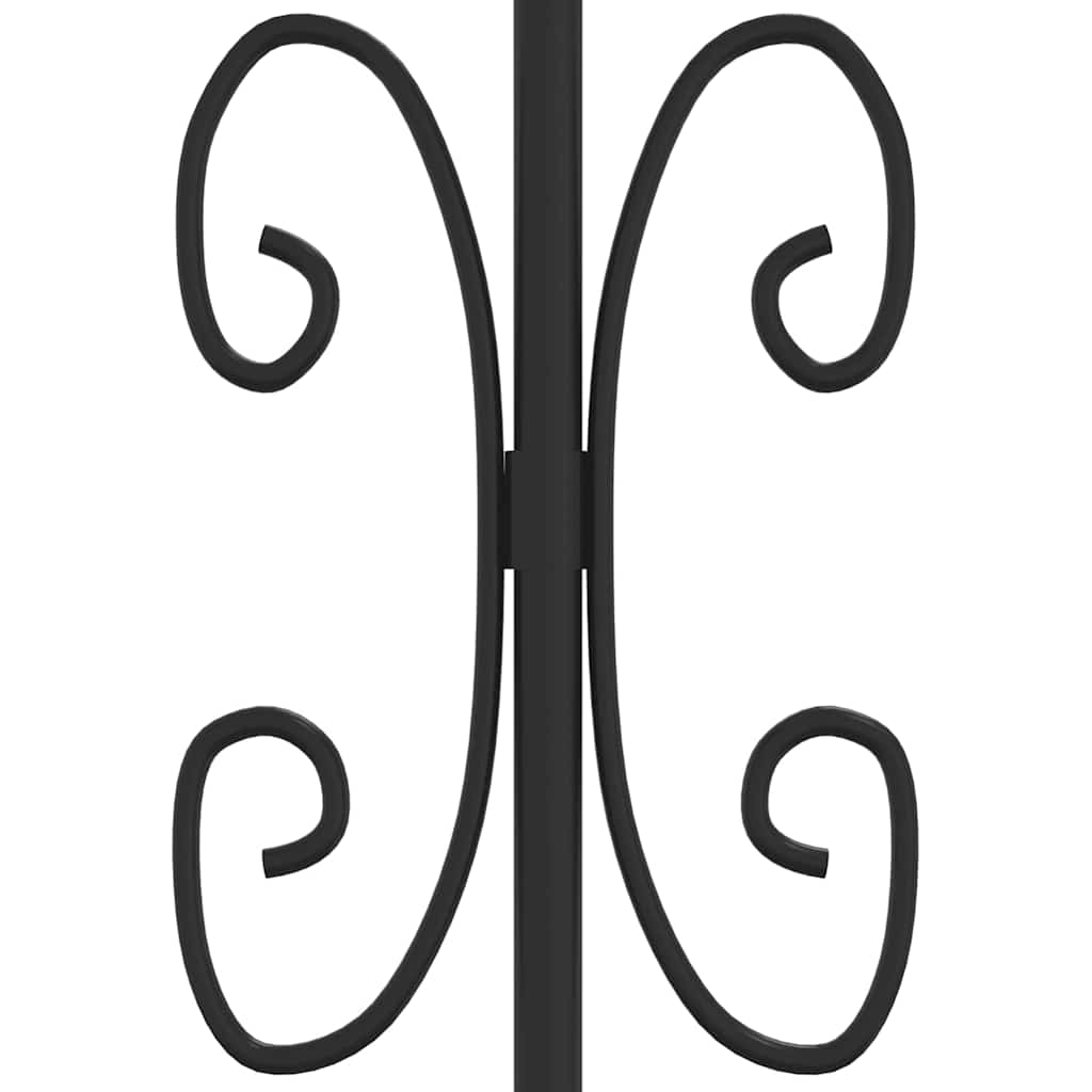 vidaXL Gartenzaun KAMPEN mit Speerspitze Schwarz 240 x 75 cm Stahl