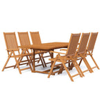 vidaXL 7-tlg. Garten-Essgruppe Massivholz Akazie 150-200 cm