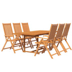 vidaXL 7-tlg. Garten-Essgruppe Massivholz Akazie 150-200 cm