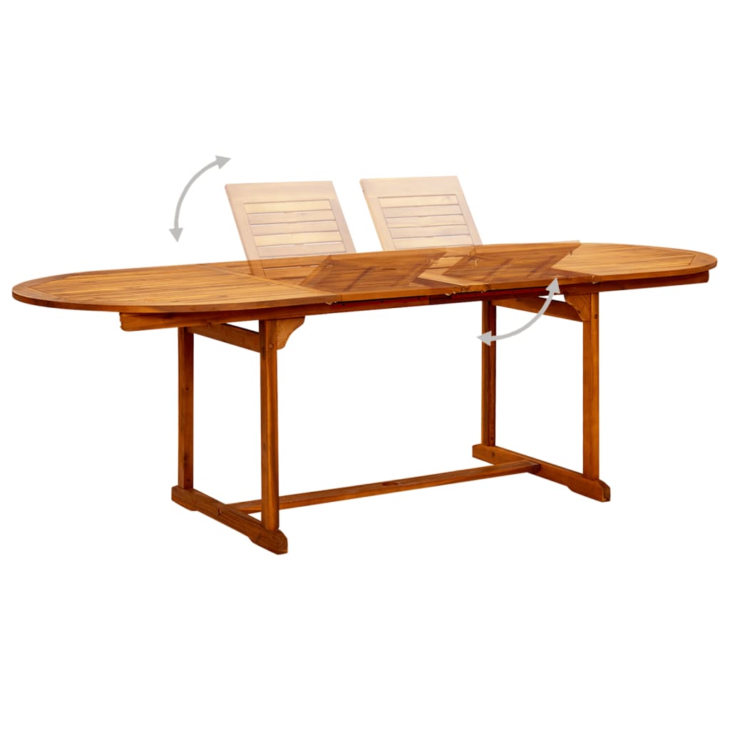 vidaXL 7-tlg. Garten-Essgruppe Massivholz Akazie 160-240 cm