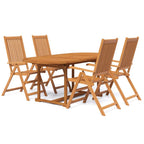 vidaXL 5-tlg. Garten-Essgruppe Massivholz Akazie 120-170 cm