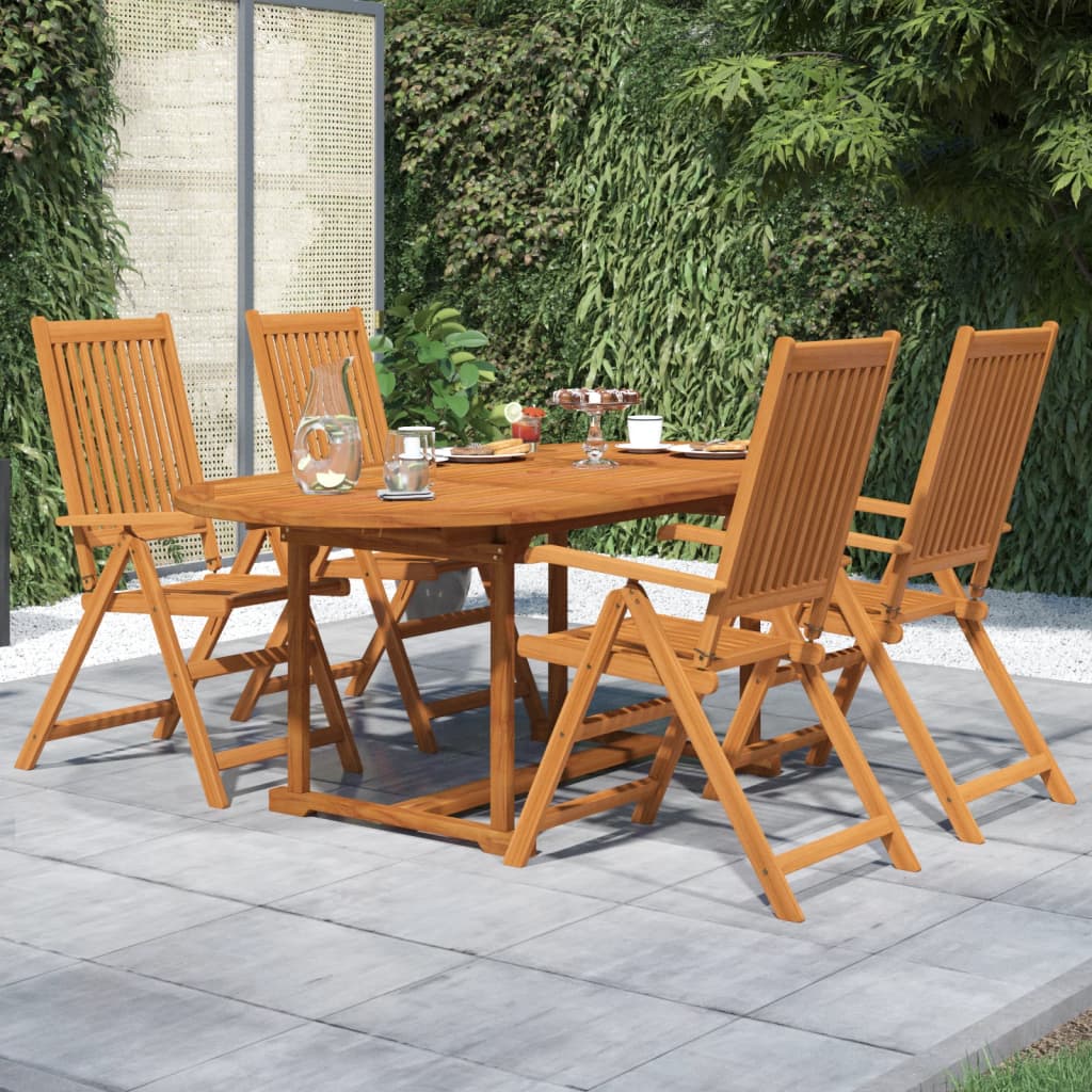 vidaXL 5-tlg. Garten-Essgruppe Massivholz Akazie 120-170 cm