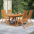 vidaXL 5-tlg. Garten-Essgruppe Massivholz Akazie 120-170 cm