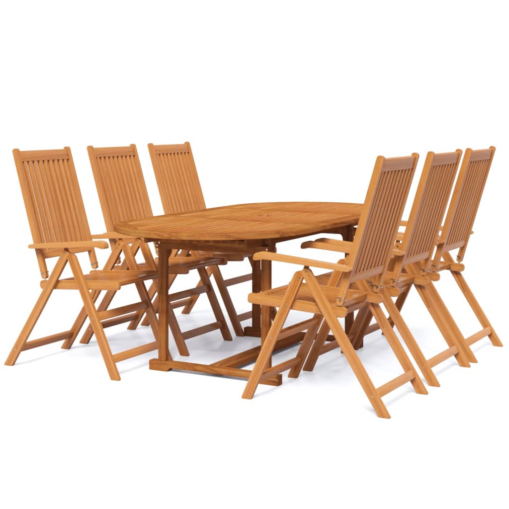 vidaXL 7-tlg. Garten-Essgruppe Massivholz Akazie 120-170 cm