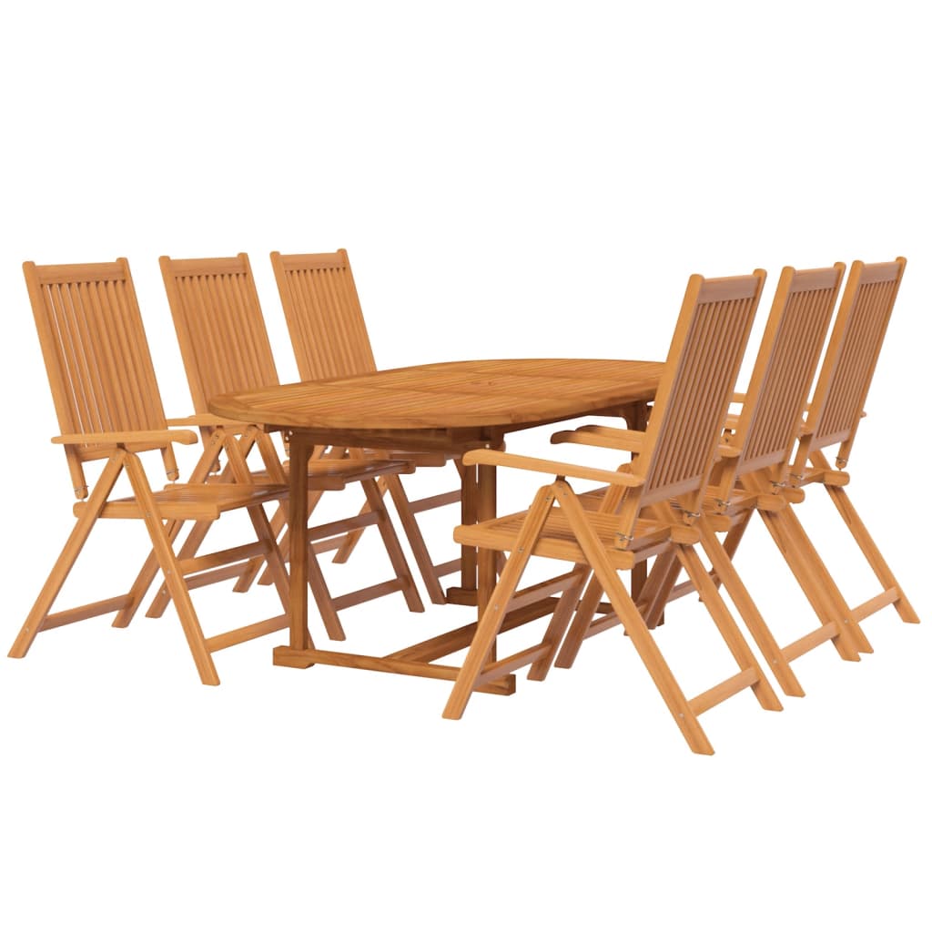 vidaXL 7-tlg. Garten-Essgruppe Massivholz Akazie 120-170 cm