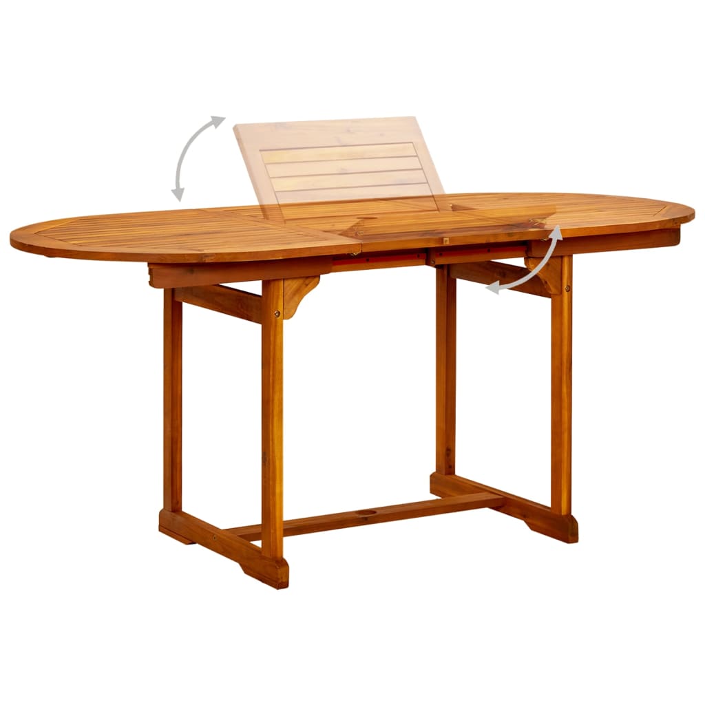 vidaXL 7-tlg. Garten-Essgruppe Massivholz Akazie 120-170 cm