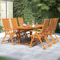vidaXL 7-tlg. Garten-Essgruppe Massivholz Akazie 120-170 cm