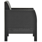 vidaXL Gartenstühle mit Kissen 2 Stk. PP Rattan Anthrazit