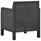 vidaXL Gartenstühle mit Kissen 2 Stk. PP Rattan Anthrazit