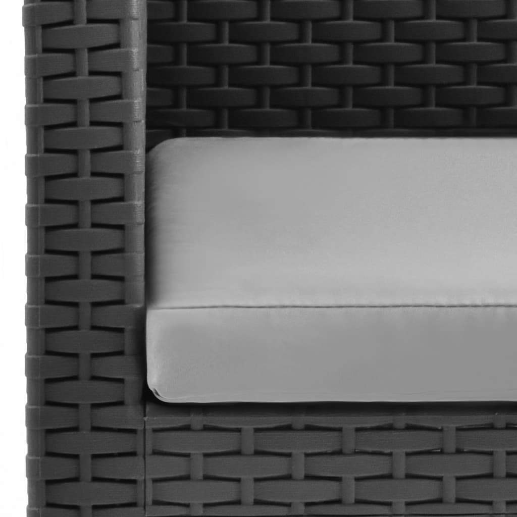 vidaXL Gartenstühle mit Kissen 2 Stk. PP Rattan Anthrazit