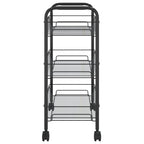 vidaXL Küchenwagen 3 Etagen Schwarz 46x26x64 cm Eisen