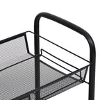 vidaXL Küchenwagen 3 Etagen Schwarz 46x26x64 cm Eisen