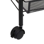 vidaXL Küchenwagen 3 Etagen Schwarz 46x26x64 cm Eisen