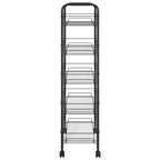 vidaXL Küchenwagen 5 Etagen Schwarz 46x26x105 cm Eisen