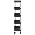 vidaXL Küchenwagen 5 Etagen Schwarz 42x29x128 cm Eisen und ABS