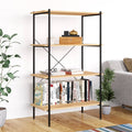 vidaXL Regal mit 4 Böden Schwarz und Eiche-Optik 80x40x130 cm