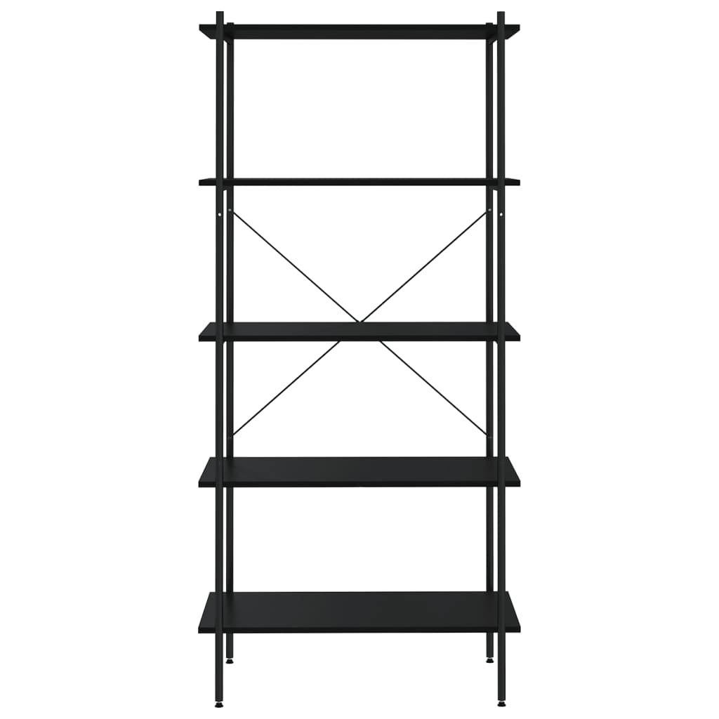 vidaXL Regal mit 5 Böden Schwarz 80x40x163 cm