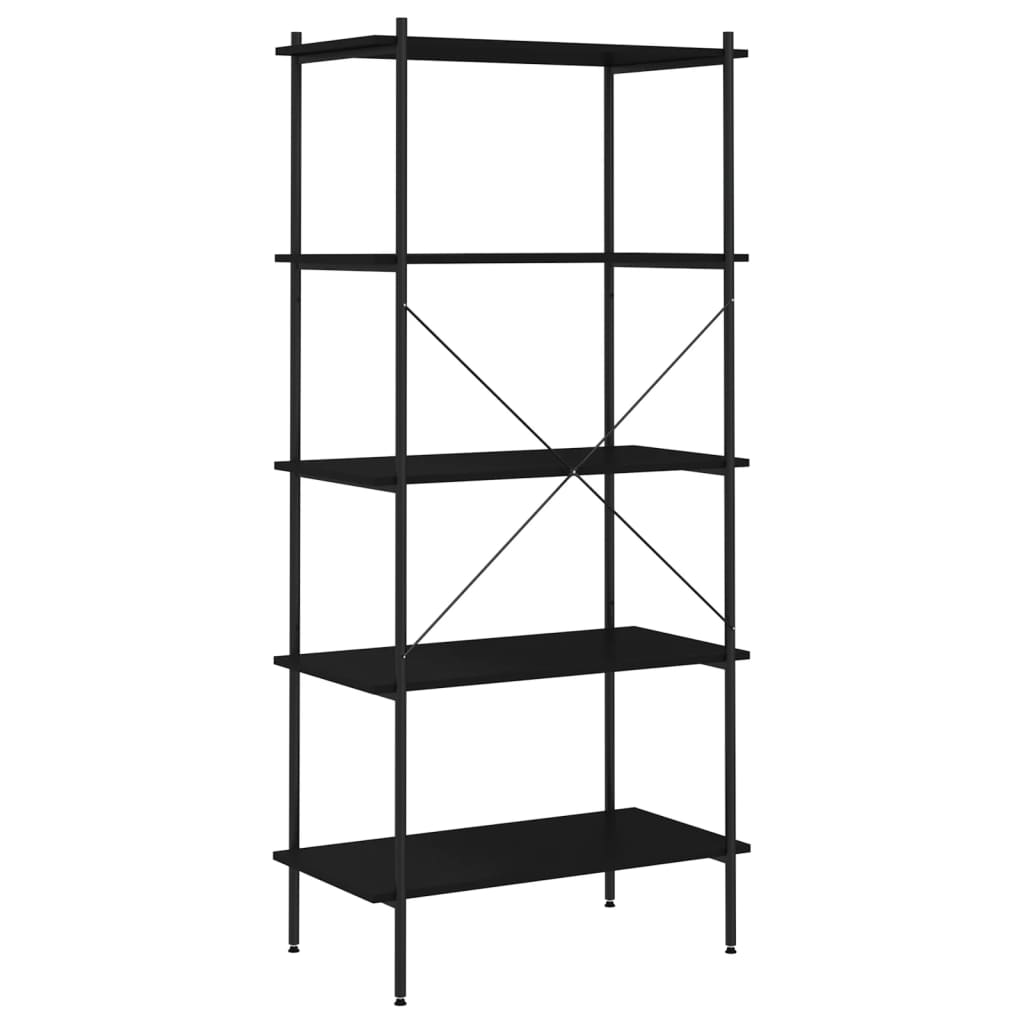 vidaXL Regal mit 5 Böden Schwarz 80x40x163 cm