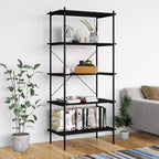 vidaXL Regal mit 5 Böden Schwarz 80x40x163 cm