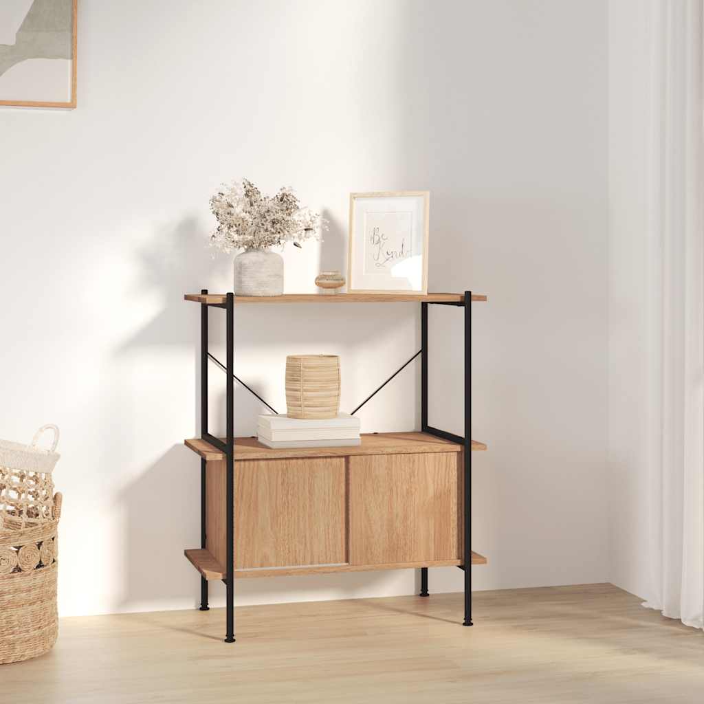 vidaXL Regal mit 3 Böden und Schrank 80x40x92 cm Stahl Holzwerkstoff