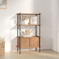 vidaXL Regal mit 4 Böden und Schrank 80x40x130 cm Stahl Holzwerkstoff