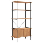 vidaXL Regal mit 5 Böden und Schrank 80x40x163 cm Stahl Holzwerkstoff