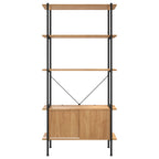 vidaXL Regal mit 5 Böden und Schrank 80x40x163 cm Stahl Holzwerkstoff