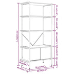 vidaXL Regal mit 5 Böden und Schrank 80x40x163 cm Stahl Holzwerkstoff