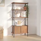 vidaXL Regal mit 5 Böden und Schrank 80x40x163 cm Stahl Holzwerkstoff