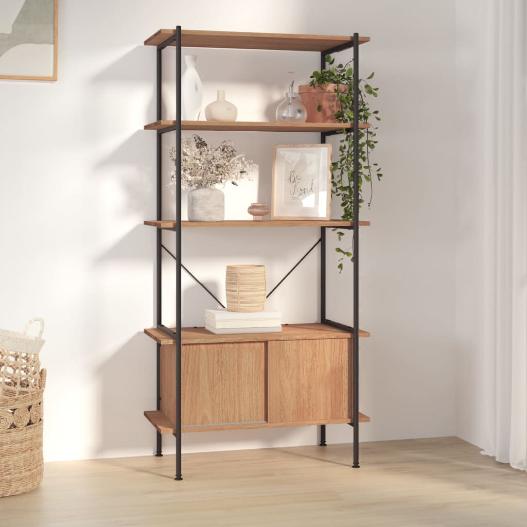 vidaXL Regal mit 5 Böden und Schrank 80x40x163 cm Stahl Holzwerkstoff