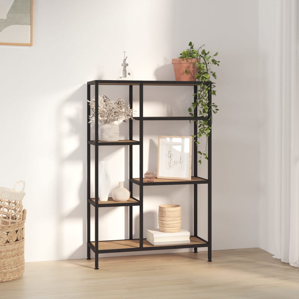 vidaXL Bücherregal 80x30x120 cm Stahl und Holzwerkstoff