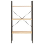 vidaXL Standregal 3 Böden Hellbraun und Schwarz 56x35x108 cm