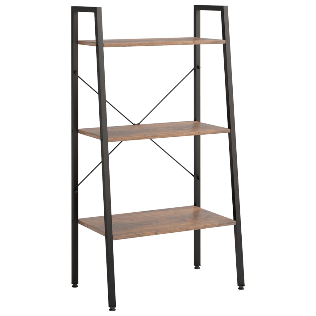 vidaXL Standregal mit 3 Böden Dunkelbraun und Schwarz 56x35x108 cm