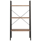 vidaXL Standregal mit 3 Böden Dunkelbraun und Schwarz 56x35x108 cm