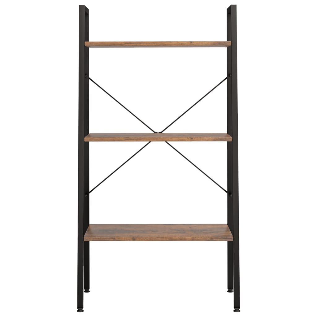 vidaXL Standregal mit 3 Böden Dunkelbraun und Schwarz 56x35x108 cm