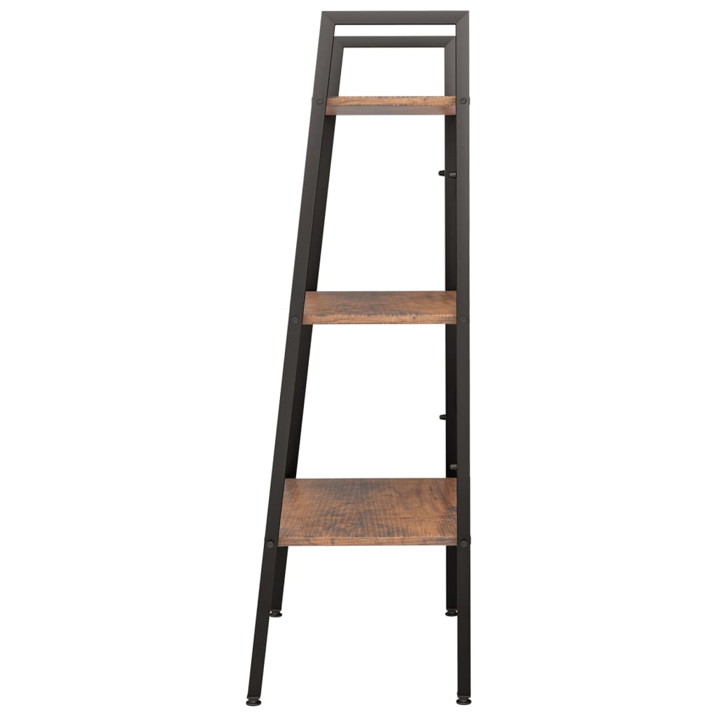 vidaXL Standregal mit 3 Böden Dunkelbraun und Schwarz 56x35x108 cm