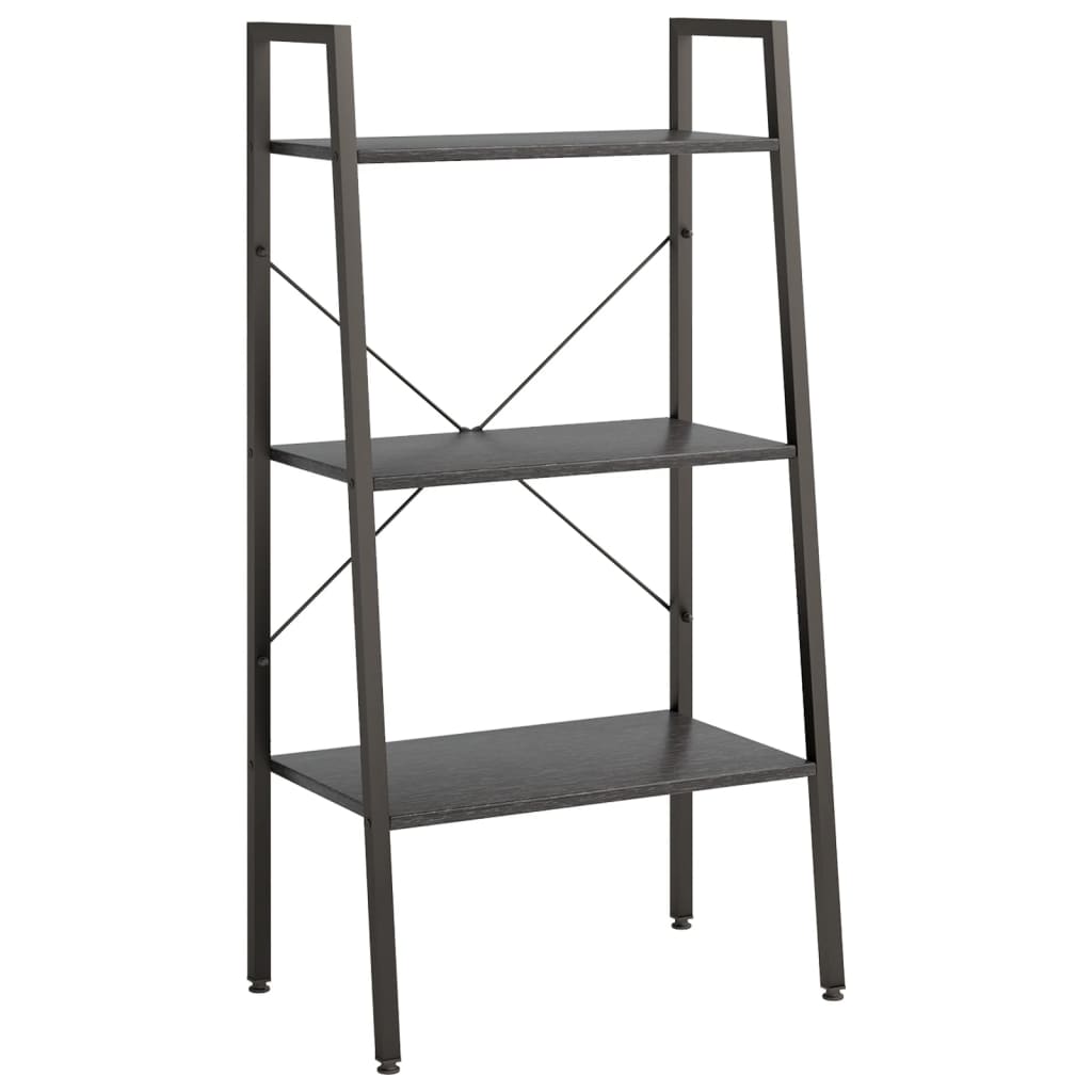 vidaXL Standregal mit 3 Böden Schwarz 56x35x108 cm