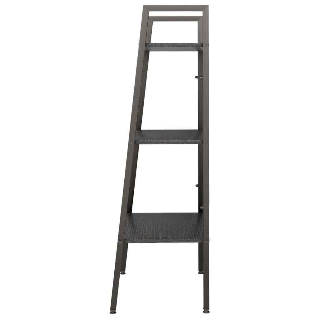 vidaXL Standregal mit 3 Böden Schwarz 56x35x108 cm