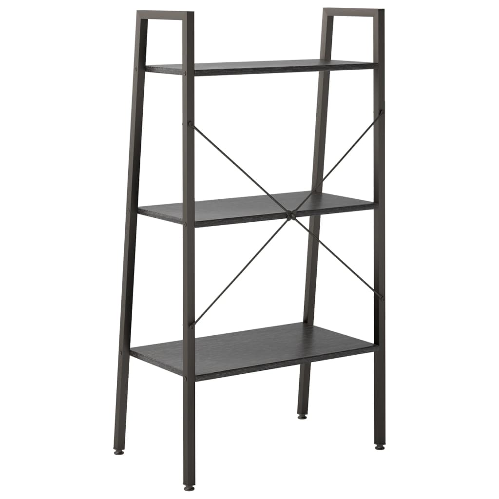 vidaXL Standregal mit 3 Böden Schwarz 56x35x108 cm