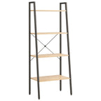 vidaXL Standregal 4 Böden Hellbraun und Schwarz 56x35x140 cm
