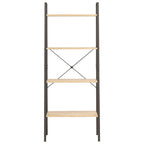 vidaXL Standregal 4 Böden Hellbraun und Schwarz 56x35x140 cm