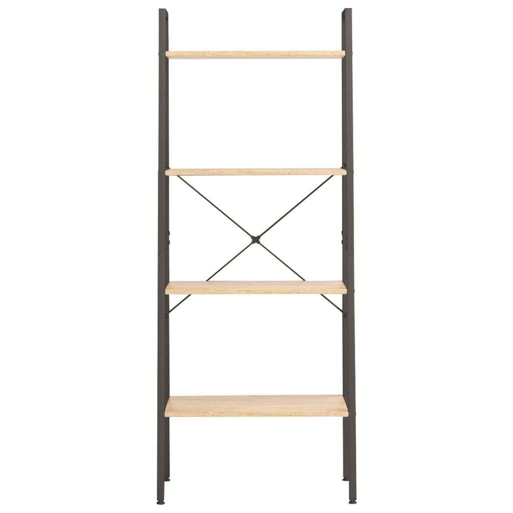 vidaXL Standregal 4 Böden Hellbraun und Schwarz 56x35x140 cm