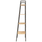 vidaXL Standregal 4 Böden Hellbraun und Schwarz 56x35x140 cm