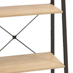vidaXL Standregal 4 Böden Hellbraun und Schwarz 56x35x140 cm