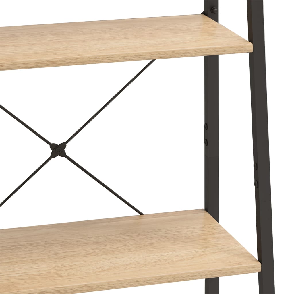 vidaXL Standregal 4 Böden Hellbraun und Schwarz 56x35x140 cm